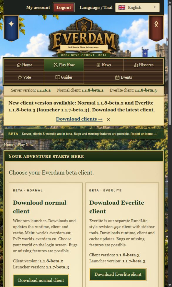 The official download page offers both Windows clients.