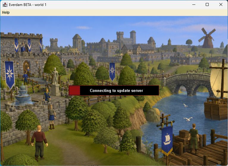 The normal client opening with the loading bar visible.
