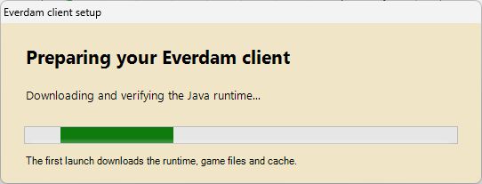 The setup window shows which component is downloading.